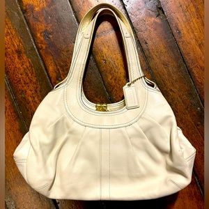 Coach cream & gold hobo